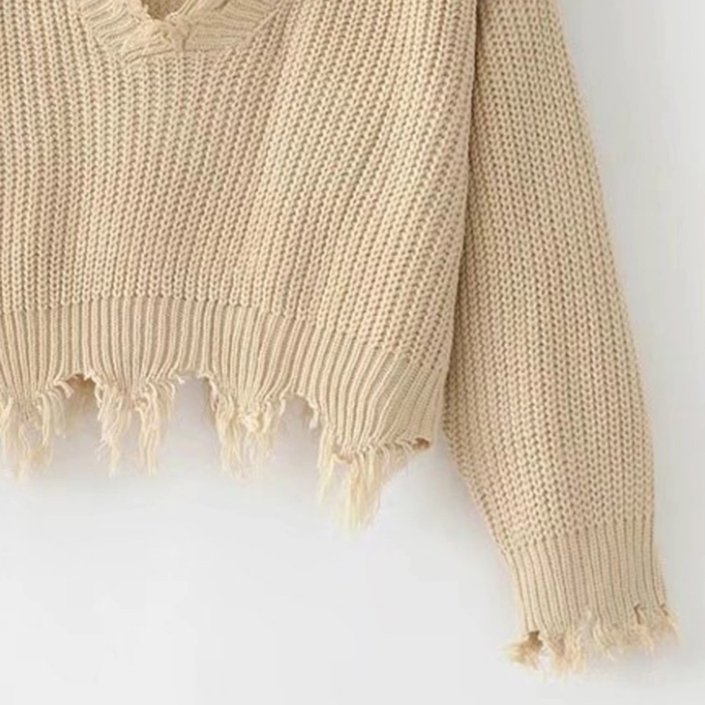 🎉New Ripped Loose Pullover knitted Sweater - Picture 4 of 8